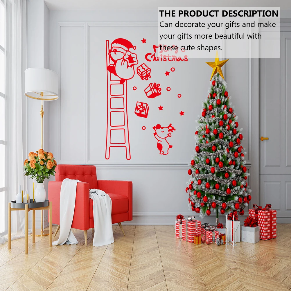 

Santa Claus Stickers Christmas Party Paster Xmas Children's Room Pvc Material Elder Wall
