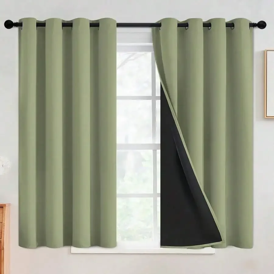 Blackout Curtains With Grommet Top, Thermal Insulated Window Drapes For Living Room Bedroom, 52x84 Inch, 2 Panels