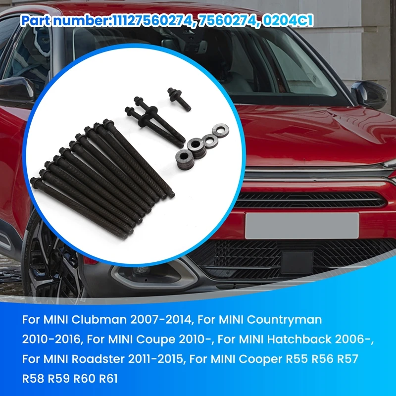 11127560274 Car Engine Cylinder Head Screws 0204C1 For MINI Cooper R55 R56 R57 R58 R59 R60 Peugeot 207 308 C3 C4