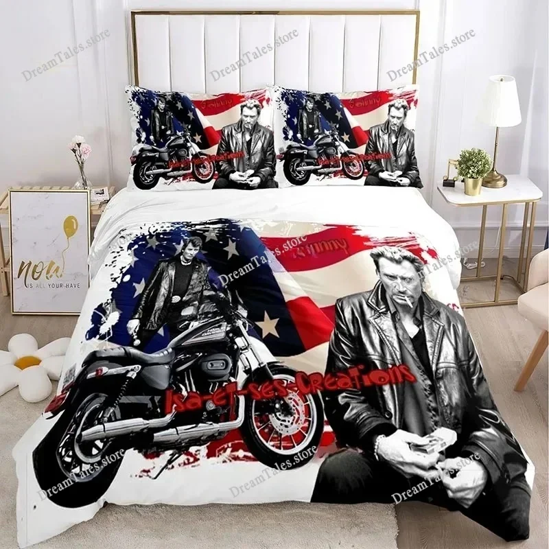 Duvet Cover Rock Johnny Hallyday Pillowcase Bedding Set Boy Girl Bedroom Decoration Children Gift Single Double Large Size029