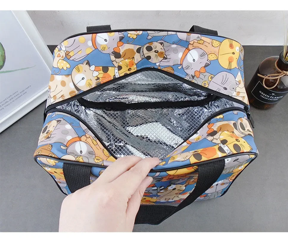 حقيبة صندوق الغداء عبقور حقيبة يد عصرية للطالبات كبيرة بينتو أنثى يابانية لطيفة ذات سعة كبيرة حقيبة غسيل الحمام