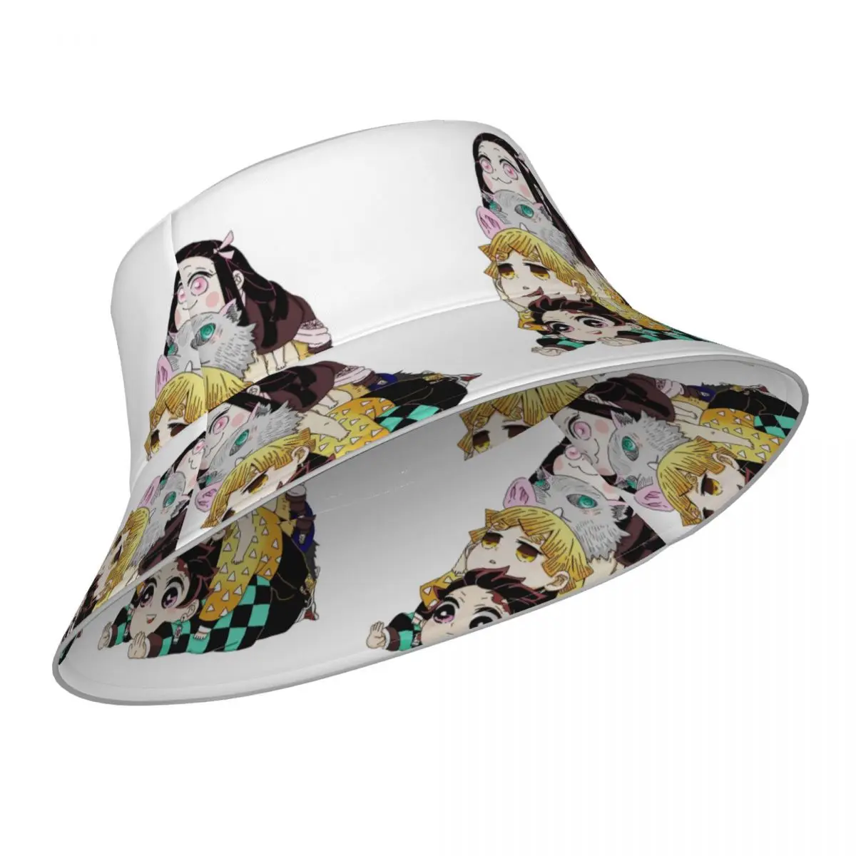 Demon Slayer Best Friends Bucket Hat Kimetsu no Yaiba Classic Streetwear Fisherman Hats Reversible Custom Reflective Sun Hat