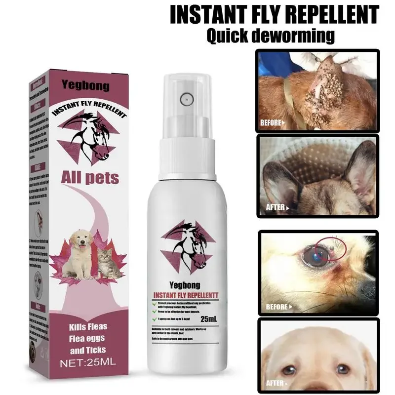 Pet Skin Spray Fleas Tick And Mosquitoes Spray For Dogs Cats And Home Fleas Eliminator Control Prevention Protect