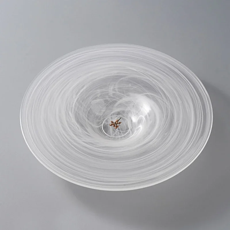 Hotel Restaurant Creative Glass Tableware Ice Straw Hat Shallow Bowl on The Molecular Cooking Plate Simple Transparent Plate