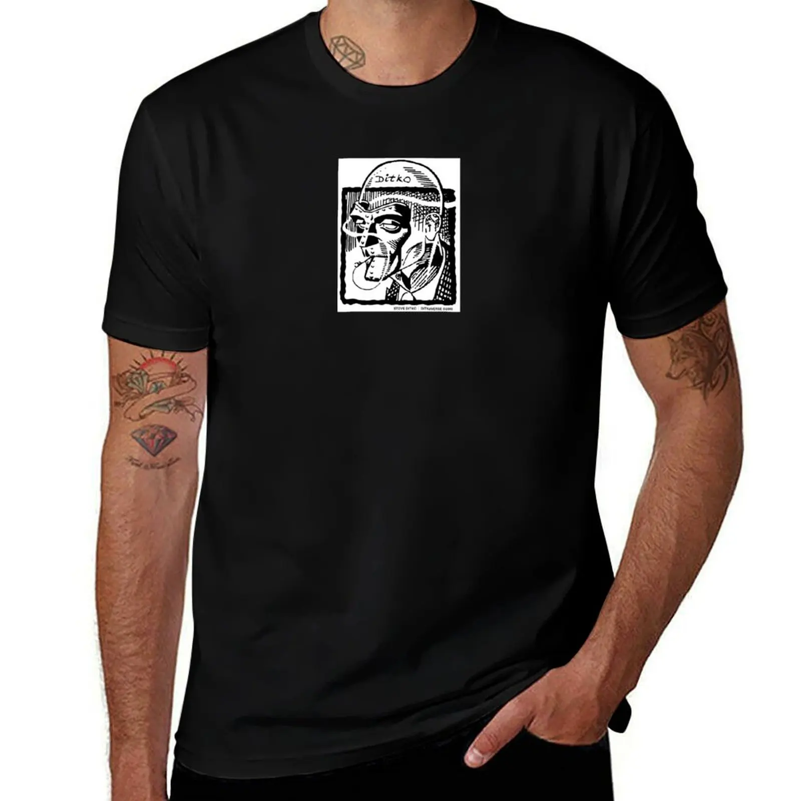 Ditko Self Portrait T-Shirt aesthetic clothes Blouse luxury designer custom t-shirts Short sleeve tee men