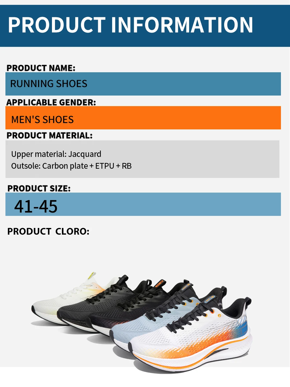 Baasploa Männer Jogging Sport Schuhe Carbon Platte Professionelle Dämpfung Turnschuhe Männlichen Outdoor Atmungsaktive Rutschfeste Laufschuhe – Detail 4