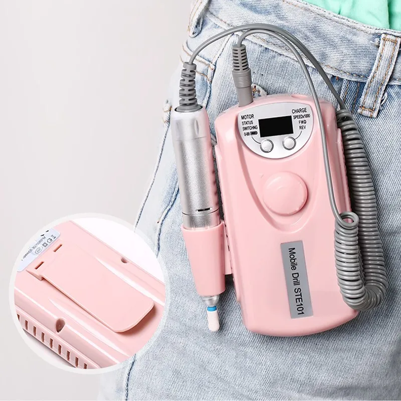 Punta da trapano e smerigliatrice per unghie ricaricabili tramite USB nera |   Punta da trapano per unghie self-service multifunzionale: struccante e detergente viso