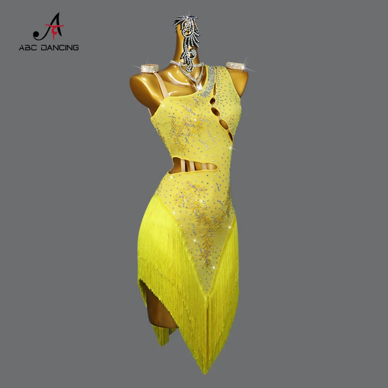 2026 Latin Dance Competition Dress Ballroom Practice Party Costumes Girls Sports Dancewear Line Skirt Sexy Elegant Match Clothes