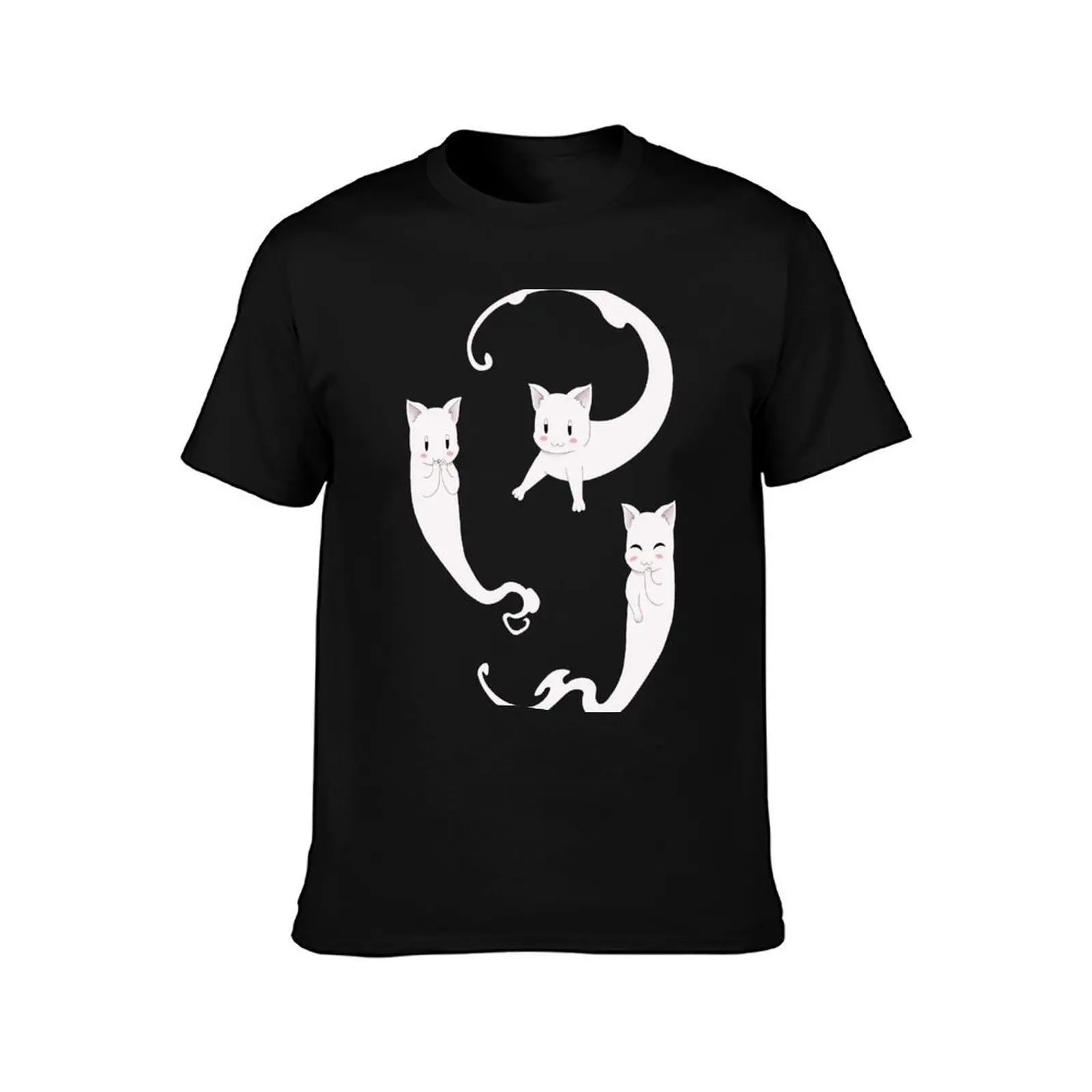 Tube Kittens T-Shirt, Summer Casual Cotton Tee, Oversized Streetwear Tops, Vintage Graphic Print, Loose Fit Short Sleeve