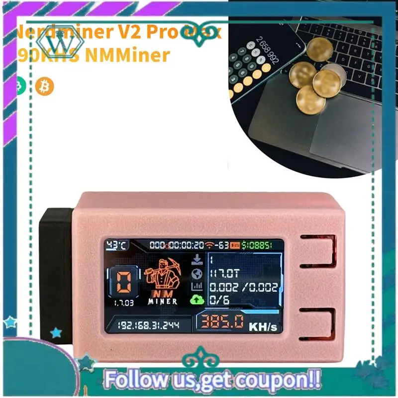 A75Q-BTC Solo Bitcoin Crypto Miner с крутым вентилятором Nmminer Nerdminer V2 Pro Max 390KH/S BTC Lottery Mining Unit Nerd Miner