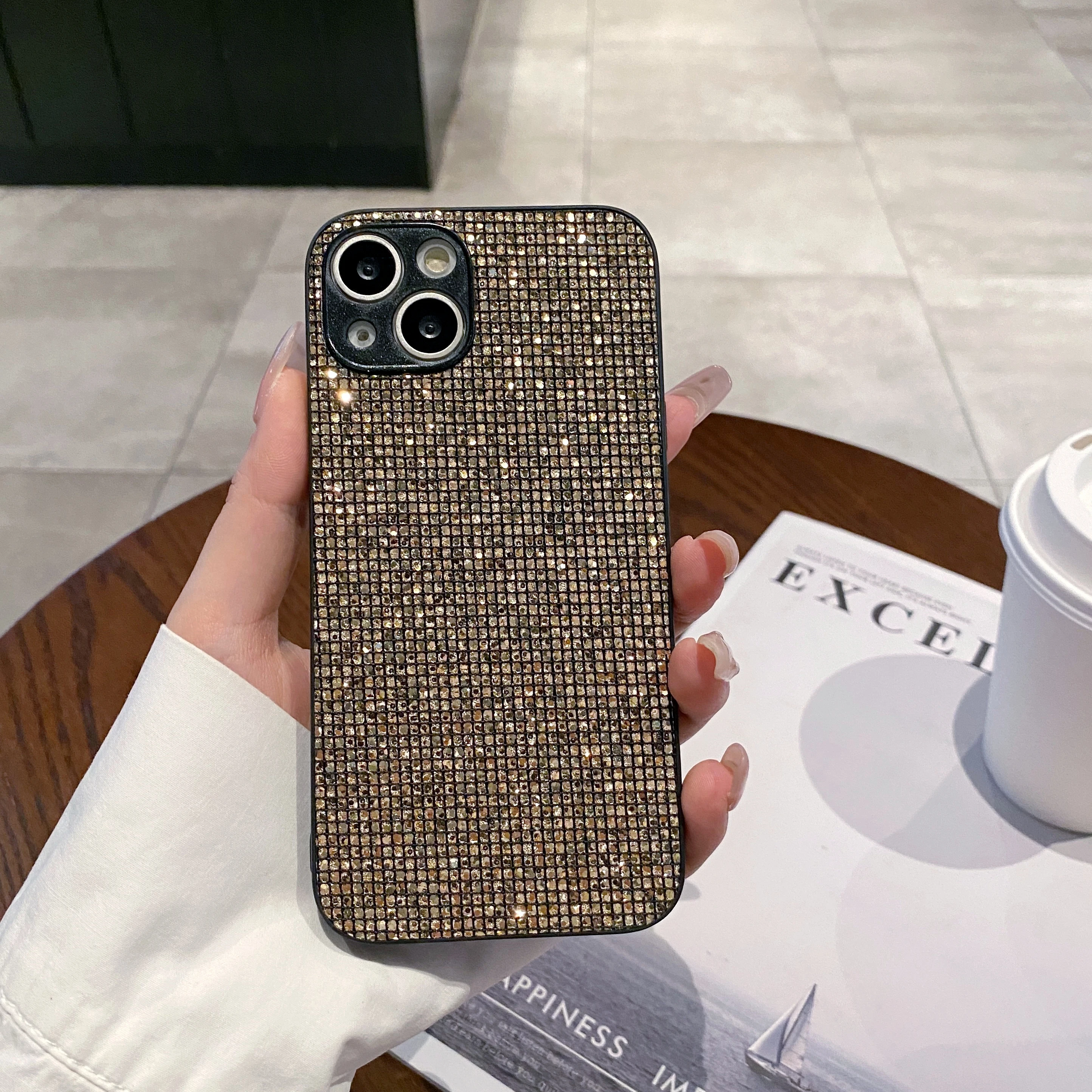 الفاخرة بلينغ بريق ملون الترتر شعرية نمط لينة قضية الهاتف آيفون 17 16 15 14 13 12 11 برو ماكس زائد 16E غطاء الهواء