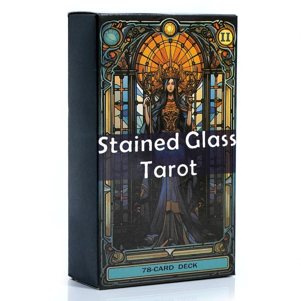 78pcs Cards Stained Glass Tarot Deck Divination and Insight Explore the Mystical World of Tarot Cards Oracle Card Board Game