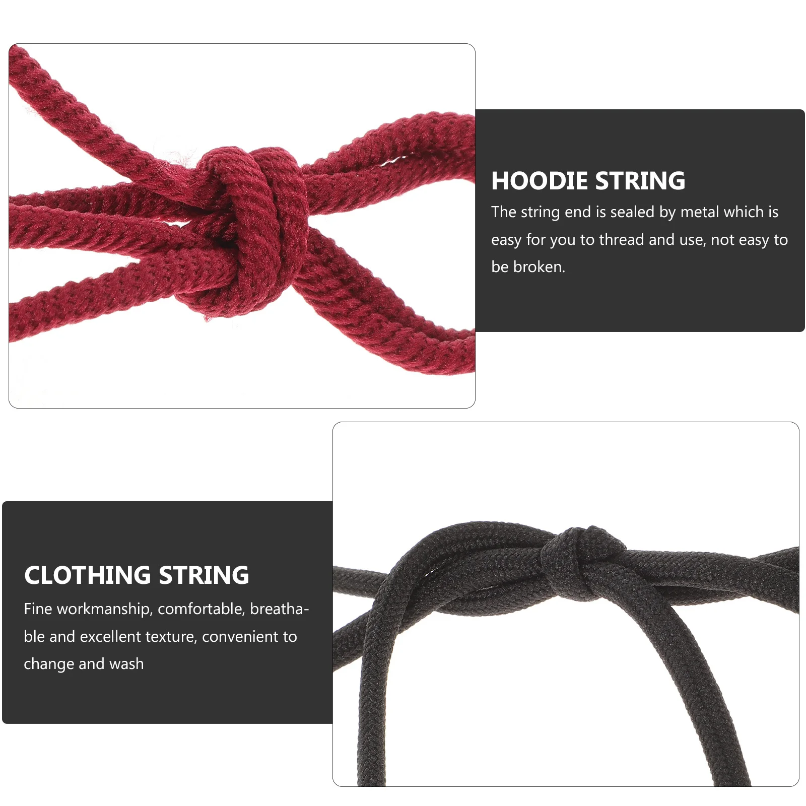 

16pcs Replacement Drawstring Cord For Sweatpants Hoodie Pants Clothing Easy Threader Metal Tip String Hoodie Strings Drawstring