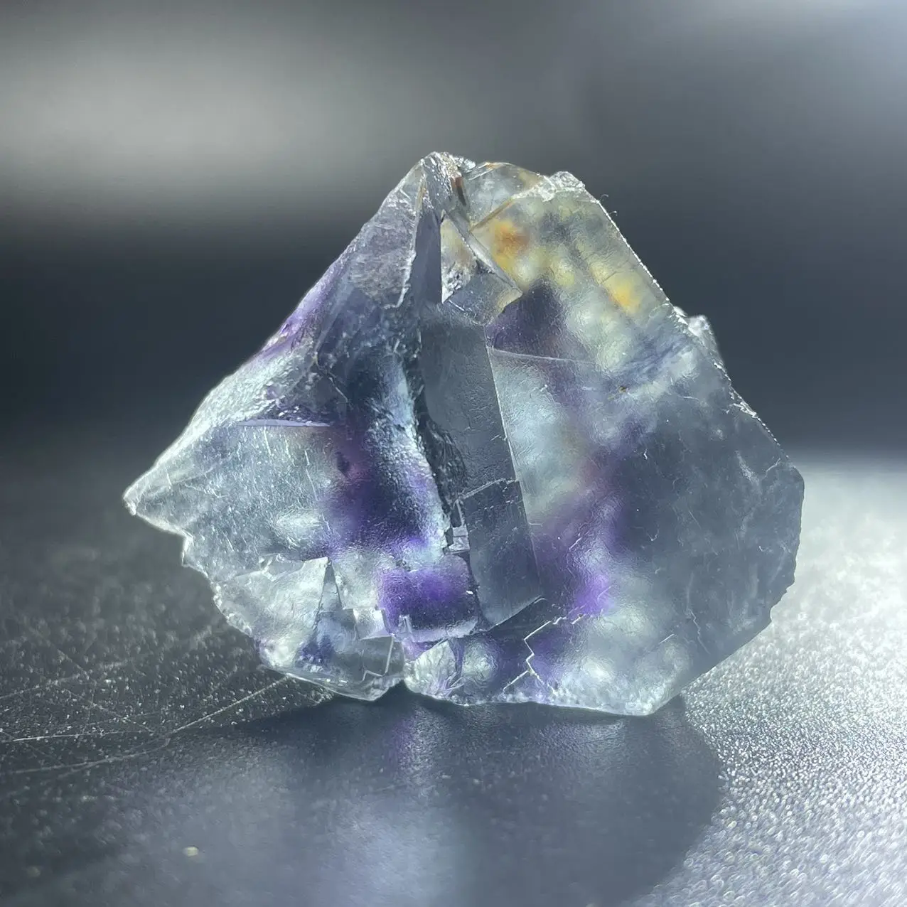 

New, Inner Mongolia Phantom Fluorite 100% Natural Blue+Purple Mineral Specimen3