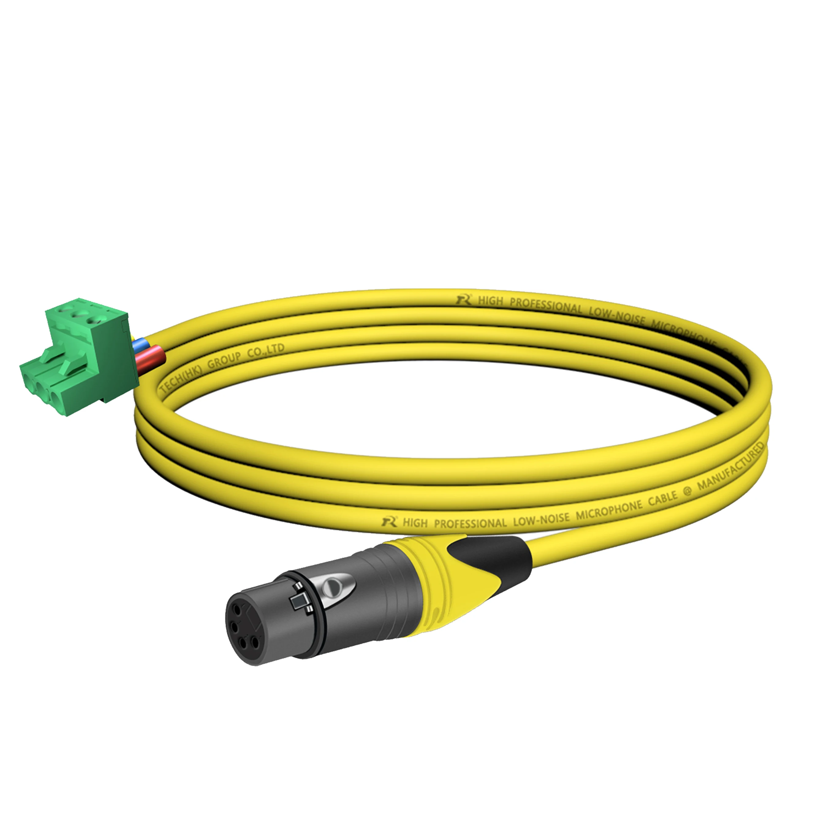 1 Stück Mikrofonkabel mit schwarzem XLR 4-Pin M/F-Stecker, grüner 3-Wege-Leiterplattenklemmenblock, professionelle Audioverbindung für Lautsprechersysteme – Detail 11
