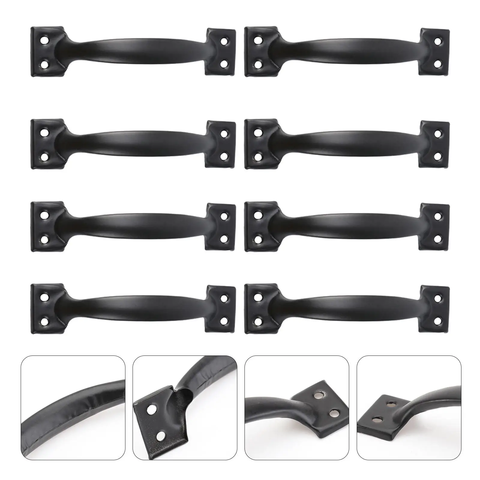 

8Pcs Black Door Handles Cabinet Hardware Rustic Pulls for Kitchen Wardrobe Drawer Modern Simple Design Safe