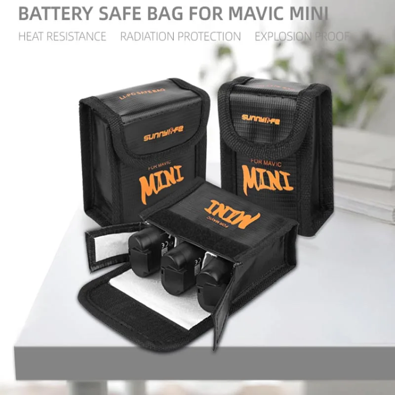 Lipo Battery Safe Bag for DJI Mini 2/Mini 2 SE/Mini SE/Mavic Mini Batteries Protection Storage Case Fireproof Drone Accessories