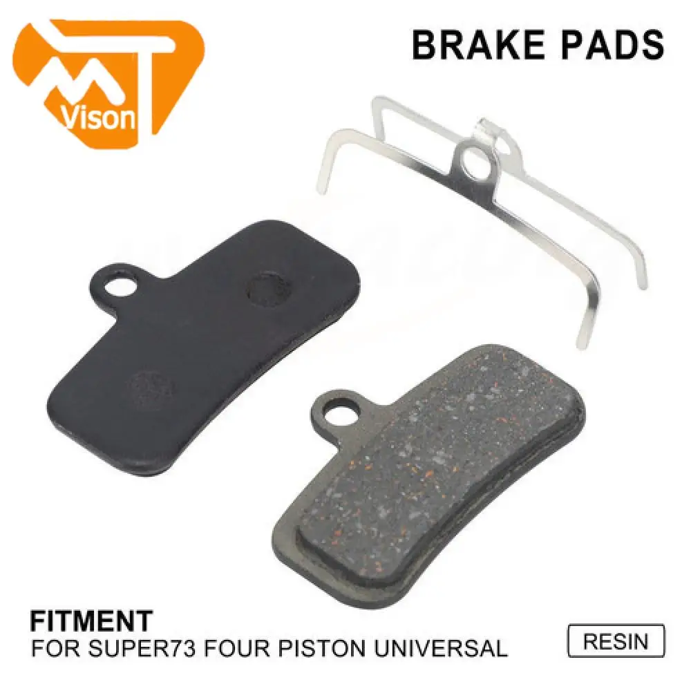 

4 Pistons Brake Pads Motorcycle Accessories Front and Rear Brake Disks Pads Resin Disks Durable for Super 73 Super73 Universal