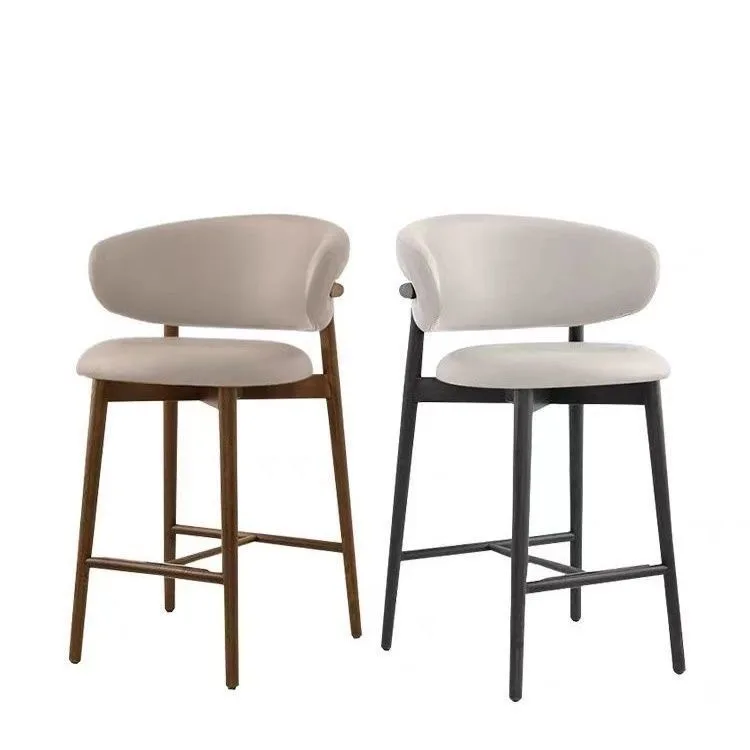 

Hot Selling Luxury Custom Home Furniture bar Stool Restaurant Kitchen Solid Wood Frame High bar Chair