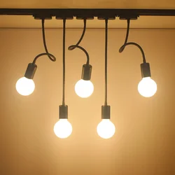 E27 Track Spotlight Modern and Simple Personality Restaurant Clothing Shop Ceiling Light Second Line Slide Light 360 °