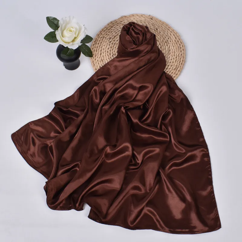90 cm Seide Schal Schal Headwraps Für Frau Mode Vier Jahreszeiten Haar Zubehör Hijab Foulard Bandana Femme Kopftuch – Detail 8