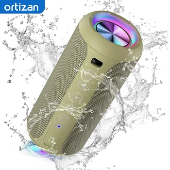 Ortizan Powerful Bluetooth Speaker Deep Bass RGB Lights Wireless Speakers Subwoofer Waterproof Sound Box Support TF ,TWS,AUX