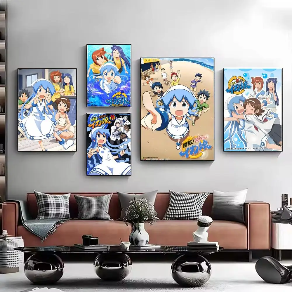 Anime Squid Girl Poster HD Decorative Wall Art Aesthetic Home Decor for Living Room Bedroom Café Office Modern Stylish Gift