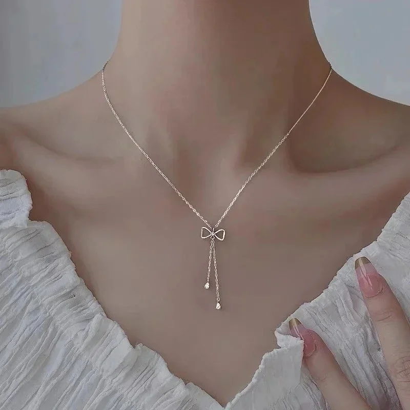 2026 Hot-Seller Butterfly Fringed Necklace Luxury Elegant Fashion Pendant Chain High Design Sense Jewelry For Women