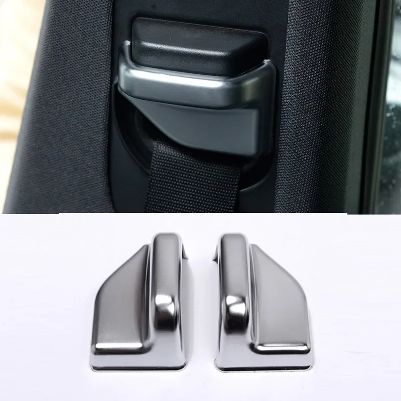 ABS Carbon Fiber Texture/Chrome Car Seat Safety Belt Cover Trim For Mercedes Benz B CLA GLA Class W117 C117 W246