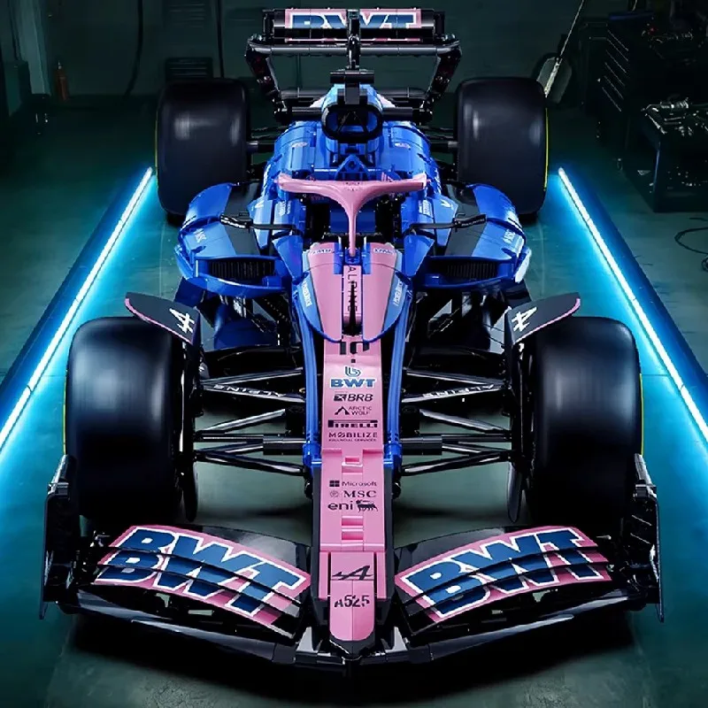 1:8 A525 ALpine F 1 Racing Car Building Blocks Pink Speed Supercar Sport Formula Vehicle Brick Model Kit Car Fans Boys Toy Adults Kid DIY Gift 2173PCS