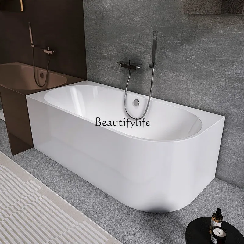 

Household acrylic bathtub deep soaking freestanding waterfall bathtub.