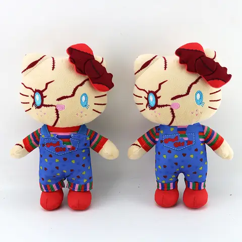 Hello Kitty เช่น Chucky ตุ๊กตา Plush Plushies ตุ๊กตาของเล่นน่ารักพวงกุญแจจี้เด็กวันเกิดคริสต์มาสของขวัญ