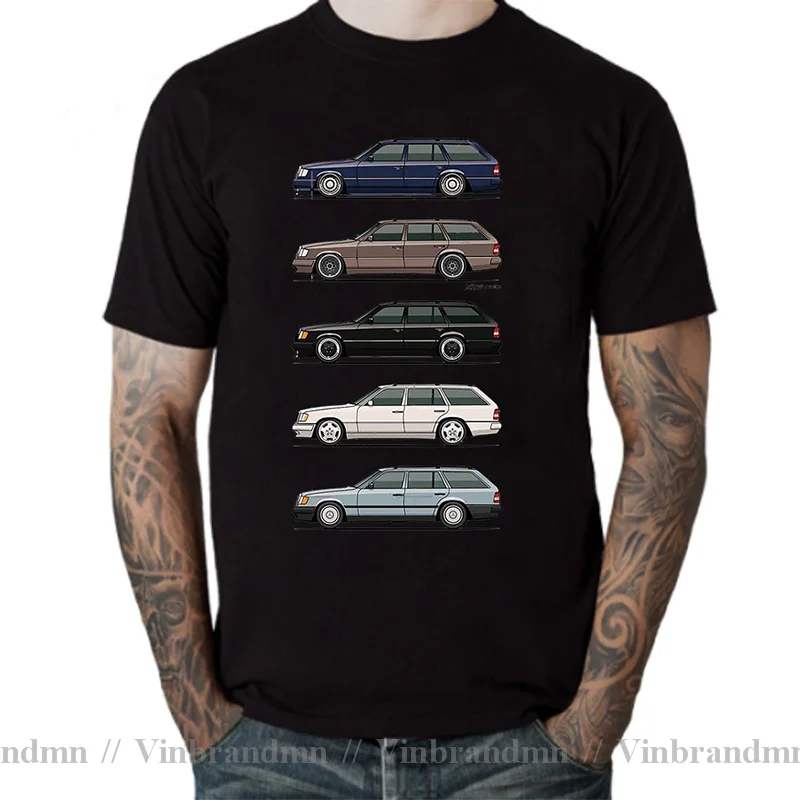 Drive The Classic Stack of W124 E Class Men T Shirts Round Collar Tops Short Sleeve O-neck tshirt men Youth Car styling T-shirt