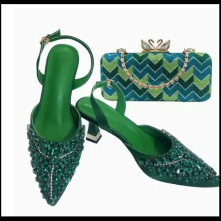 

LNATISNOVA Lady Shoes and Bags Set Matching Women High Heel Sandals Italian Design Wedding High Heels With Match Clutch Purses