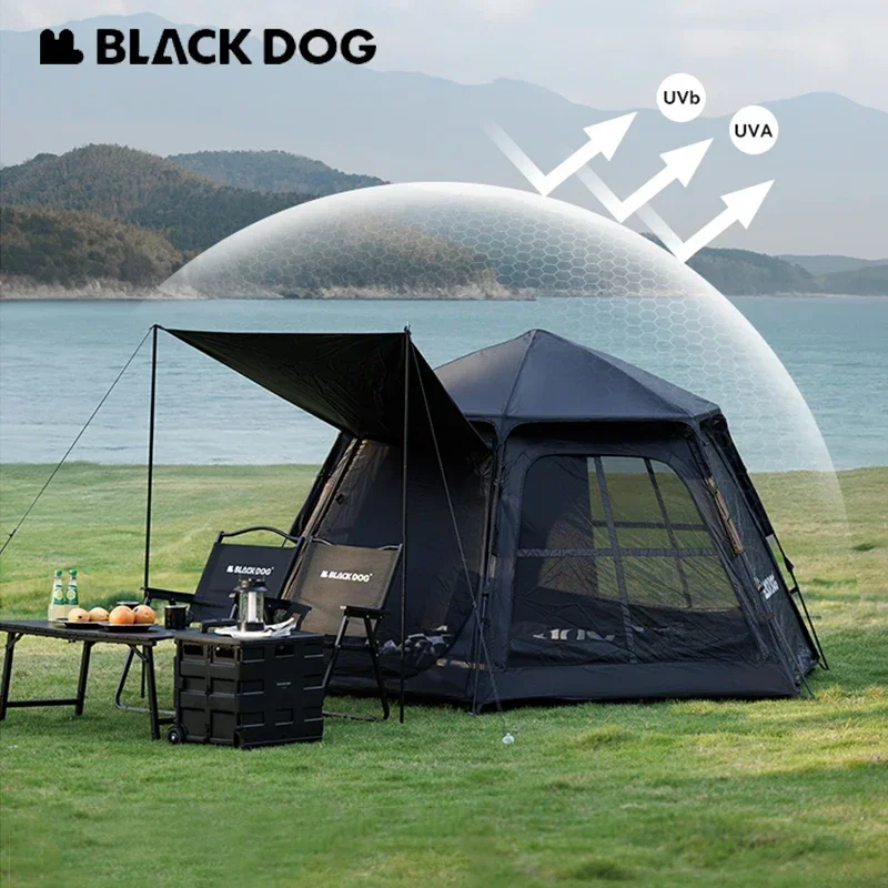 

Naturehike BLACKDOG Automatic Dome Tent Hexagonal Black Coated Sunshade Waterproof One-touch Quick Opening Outdoor Camping Tent