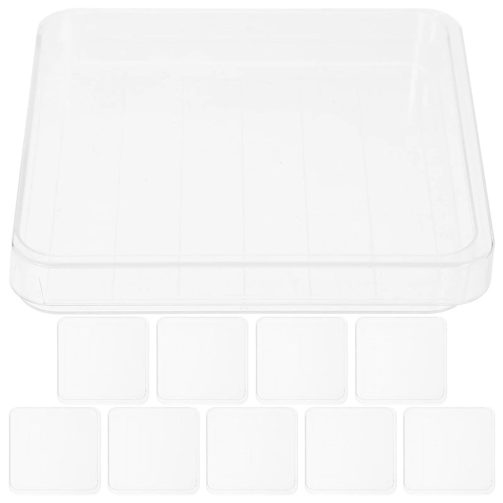 10Sets Square Petri Dish Simple Design High Performance Culture Dish for Biology Experiments Sterilized Plastic Container