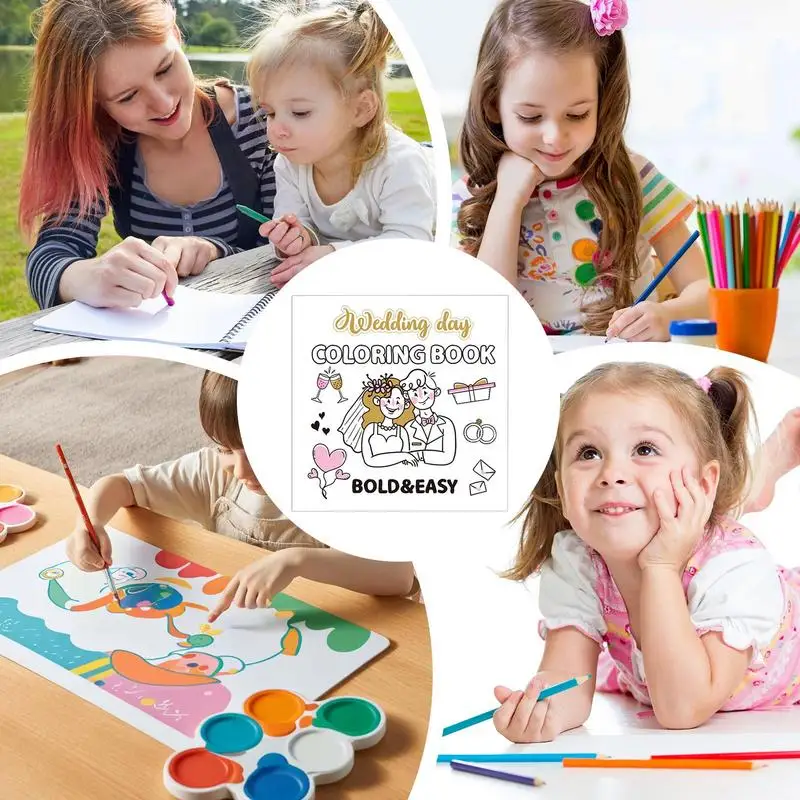 Wedding Day Coloring Book Kids Coloring Activity Book 40 Pages Coloring Wedding Place Mats Children's Wedding Coloring Books For