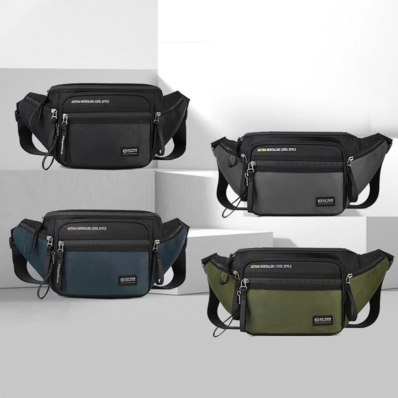 BYMONDY High Quality Men Sling Chest Bag Waterproof Travel Money Phone Shoulder Bags Male Fashion Mixed Colors Waist Fanny Packs