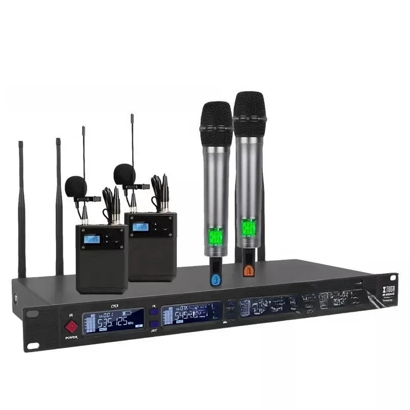 True diversity wireless microphone four channels can be cut two channels true diversity mode handheld fanny pack collar