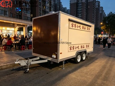 Box Shape Square Food Trailer Fully Equipped Mobile Snack Bar for Outdoor Business