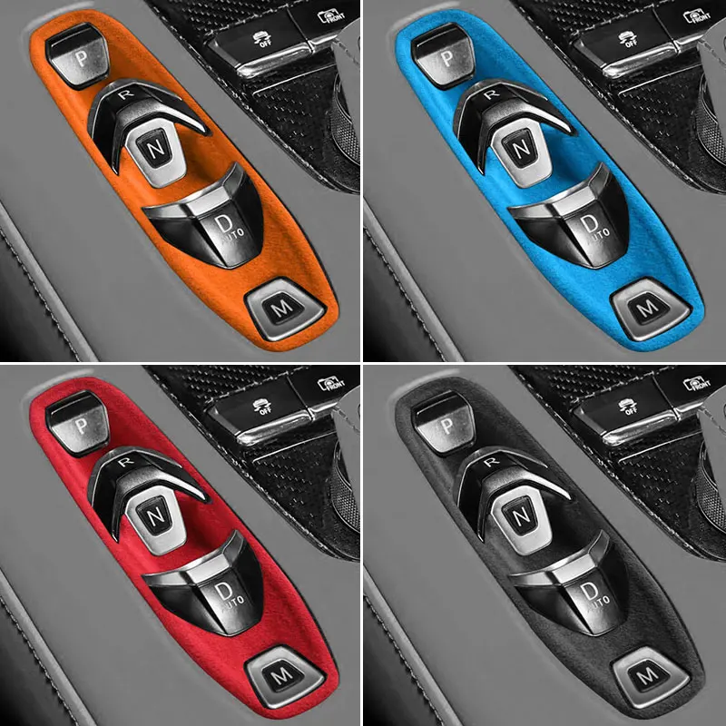 For Chevrolet Corvette C8 (2020-) Made of Alcantara Center Console Gear Panel Trim Button Cover Car Highend Interior Accessories