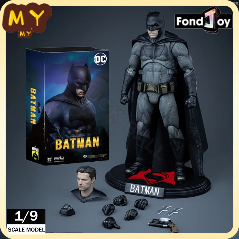 

Original Fondjoy 1/9 BVS Batman Figure DC Justice League Figures Big Ben Batman Figurine With 2 Head PVC Joint Movable Kid Toy