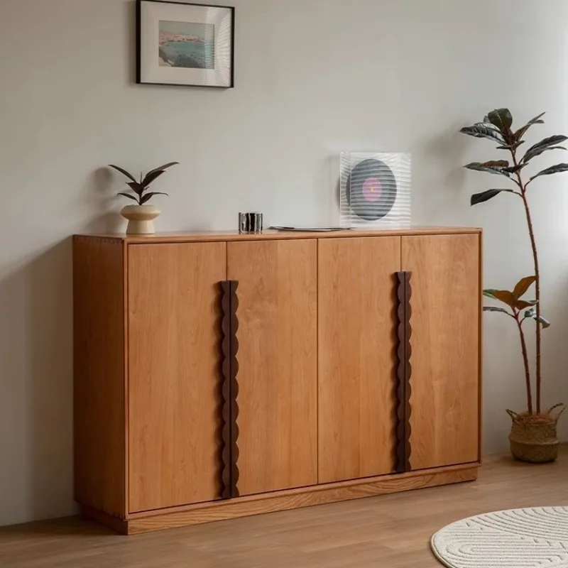 Nordic black walnut floor-to-ceiling shoe cabinet, porch storage multi-layer storage cabinet