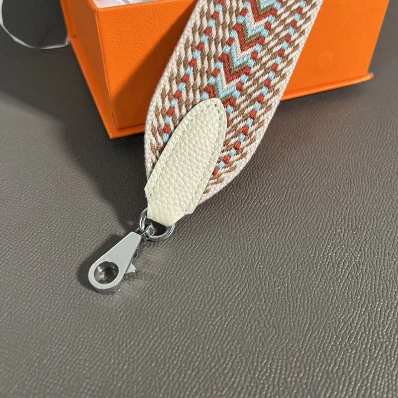 Hand-Stitched 5cm Wide First-Layer Leather Woven Canvas Strap For Herbag Bag Evelyne Bag Shoulder Strap Crossbody Strap Bag