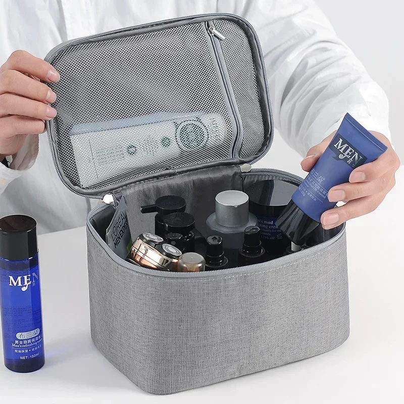 New Business Trip Men's Toiletry Bag Double Layer Large Capacity Cosmetic Bag Oxford Cloth Storage Bag Portable Handbag