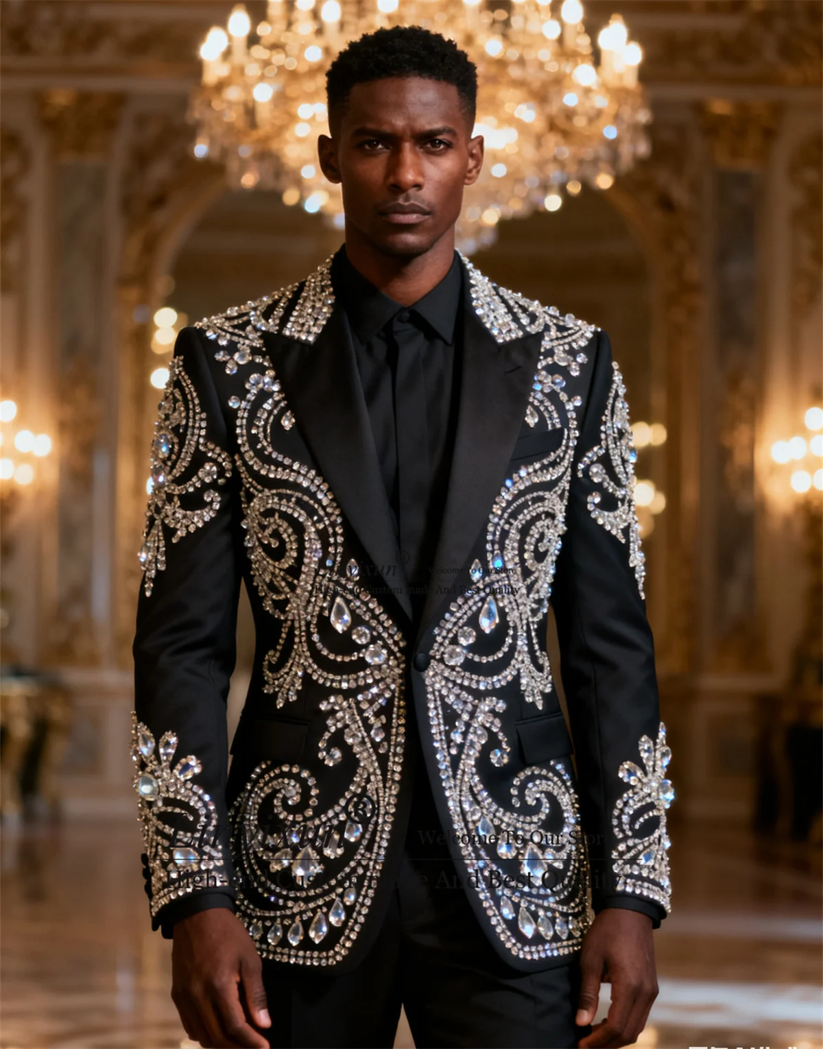 

Потрясающие мужские костюмы с кристаллами и бисером, комплекты из 2 предметов, мужские пиджаки для жениха, индивидуальные остроконечные лацканы, тонкие смокинги для свадебной вечеринки, ropa hombr