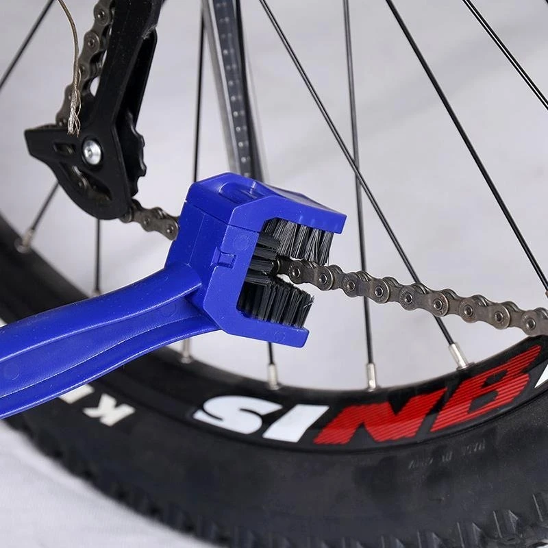 Dual-sided Design Bicycle Chain Brush 2 Pack Sturdy Bristles Motorcycle Chain Cleaner Scrub Tool Deep Clean Grime