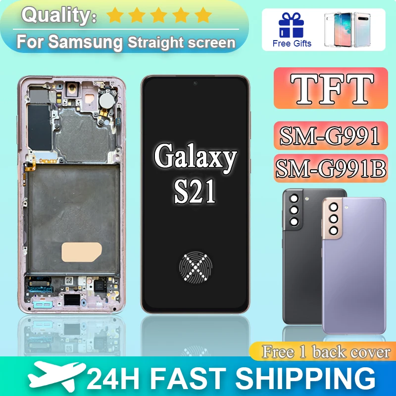 

New TFT Display For Samsung S21 5G LCD Display With Frame Touch Screen Digitizer Replacement for S21 5G G991 G991B G991U Display