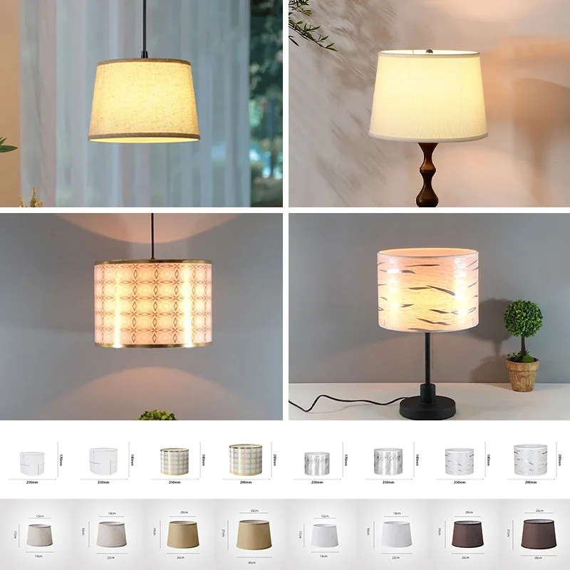 

Conical/Cylinder Linen Fabric Lampshade E27 Socket for Living Room Table Lamp Floor Lamp Chandelier Replacement Accessories