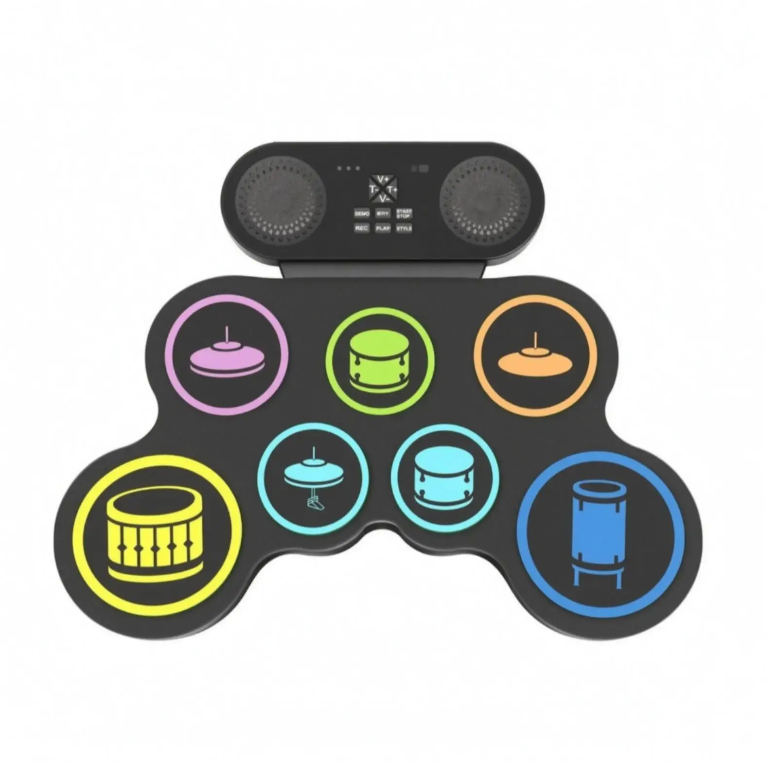 Portable Silicone Electronic Drum Set with Bluetooth MIDI for Adult Practice and Travel